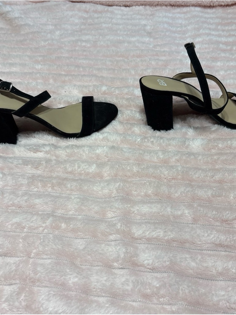 Banana Republic Black Suede Strappy Block Heels